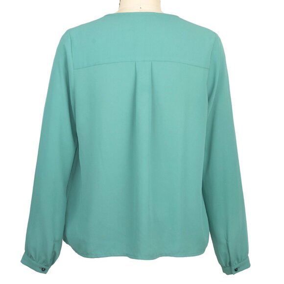 Love 21 Colorblock Ombre Blouse Teal & Blue  – Size Small - Picture 2 of 10